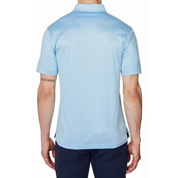 Construct Men's Solid Blue Jersey Activewear Short Sleeves Golf Polo Size XL - Picture 2 of 3